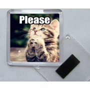 Please - Square Acrylic Fridge Magnet