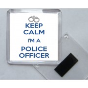 Keep Calm I'm a Police Officer - Square Acrylic Fridge Magnet