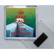 Keep Calm and Keep Reading - Square Acrylic Fridge Magnet