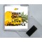 Keep Calm and Love Pineapple - Square Acrylic Fridge Magnet
