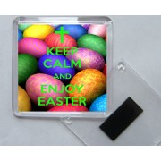 Keep Calm and Enjoy Easter - Square Acrylic Fridge Magnet