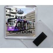 Keep Calm and Love Croydon - Square Acrylic Fridge Magnet