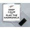 Keep Calm and Play the Harmonica - Square Acrylic Fridge Magnet