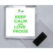 Keep Calm and Love Frogs - Square Acrylic Fridge Magnet
