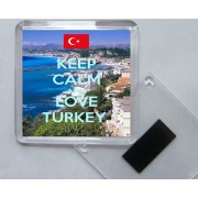 Keep Calm and Love Turkey - Square Acrylic Fridge Magnet