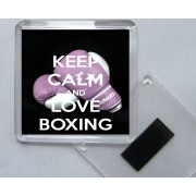 Keep Calm and Love Boxing - Square Acrylic Fridge Magnet