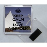 Keep Calm and Love Norfolk - Square Acrylic Fridge Magnet
