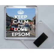 Keep Calm and Love Epsom - Square Acrylic Fridge Magnet