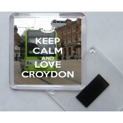 Keep Calm and Love Croydon - Square Acrylic Fridge Magnet