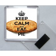 Keep Calm and Eat Pie - Square Acrylic Fridge Magnet