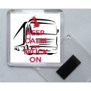 Keep Calm and Truck On - Square Acrylic Fridge Magnet