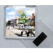 Keep Calm and Love Staines Upon Thames - Square Acrylic Fridge Magnet
