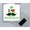 Keep Calm and Love Moustache - Square Acrylic Fridge Magnet
