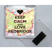 Keep Calm and Love Redbridge - Square Acrylic Fridge Magnet