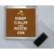 Keep Calm and Rock On - Square Acrylic Fridge Magnet
