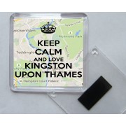 Keep Calm and Love Kingston upon Thames - Square Acrylic Fridge Magnet