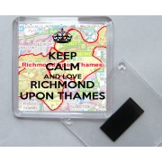Keep Calm and Love Richmond upon Thames - Square Acrylic Fridge Magnet