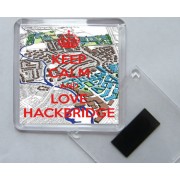 Keep Calm and Love Hackbridge - Square Acrylic Fridge Magnet