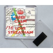 Keep Calm and Love Streatham - Square Acrylic Fridge Magnet