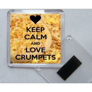 Keep Calm and Love Crumpets - Square Acrylic Fridge Magnet