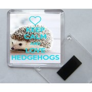 Keep Calm and Love Hedgehogs - Square Acrylic Fridge Magnet