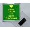 Keep Calm and Keep Caching - Square Acrylic Fridge Magnet