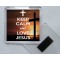 Keep Calm and Love Jesus - Square Acrylic Fridge Magnet