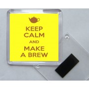 Keep Calm and Make a Brew - Square Acrylic Fridge Magnet