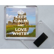 Keep Calm and Love Whitby - Square Acrylic Fridge Magnet