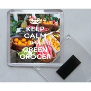 Keep Calm I'm a Green Grocer - Square Acrylic Fridge Magnet