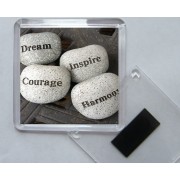 Dream Inspire Courage Harmony - Square Acrylic Fridge Magnet