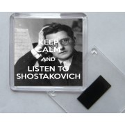 Keep Calm and Listen to Shostakovich - Square Acrylic Fridge Magnet
