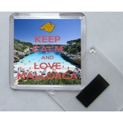 Keep Calm and Love Mallorca - Square Acrylic Fridge Magnet