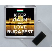 Keep Calm and Love Budapest - Square Acrylic Fridge Magnet