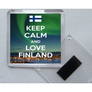 Keep Calm and Love Finland - Square Acrylic Fridge Magnet