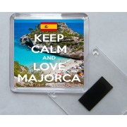 Keep Calm and Love Majorca - Square Acrylic Fridge Magnet