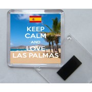 Keep Calm and Love Las Palmas - Square Acrylic Fridge Magnet