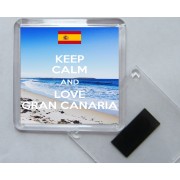 Keep Calm and Love Gran Canaria - Square Acrylic Fridge Magnet