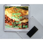Keep Calm and Love Cottage Pie - Square Acrylic Fridge Magnet