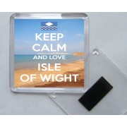 Keep Calm and Love Isle of Wight - Square Acrylic Fridge Magnet