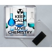 Keep Calm and Love Chemistry - Square Acrylic Fridge Magnet