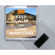 Keep Calm and Love Benidorm - Square Acrylic Fridge Magnet
