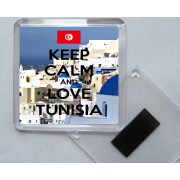 Keep Calm and Love Tunisia - Square Acrylic Fridge Magnet