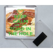 Keep Calm and Love Toad in the Hole - Square Acrylic Fridge Magnet
