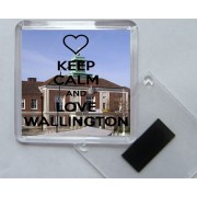 Keep Calm and Love Wallington - Square Acrylic Fridge Magnet