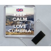 Keep Calm and Love Cumbria - Square Acrylic Fridge Magnet