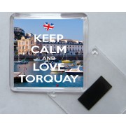 Keep Calm and Love Torquay - Square Acrylic Fridge Magnet