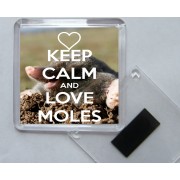 Keep Calm and Love Moles - Square Acrylic Fridge Magnet