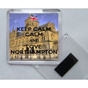 Keep Calm and Love Northampton - Square Acrylic Fridge Magnet