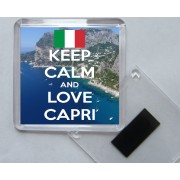 Keep Calm and Love Capri - Square Acrylic Fridge Magnet